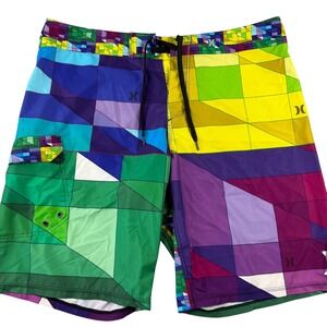 Hurley Phantom Mens Swim Board Shorts Size 38‎ Multicolor 10 in Inseam Vacation